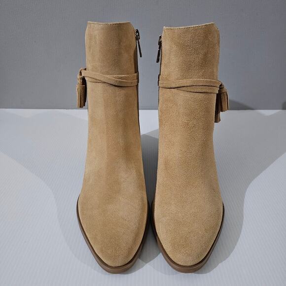 NEW Jack Rogers Timber Ankle Bootie 9.5 Sand Suede Tassel Western Fall Boho - Picture 5 of 13